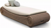 Лежак плетеный с матрасом MANUTTI River Small искусственный ротанг, ткань Фото 1