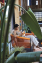 Кресло плетеное с подушками Robertirattan Corolle нержавеющая сталь, роуп, ткань Фото 10