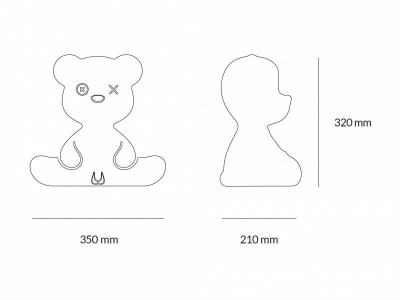 Светильник пластиковый настольный Qeeboo Teddy Boy IN полиэтилен светло-голубой Фото 2