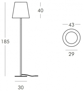 Торшер пластиковый SLIDE Ali Baba Steel Lighting сталь, полиэтилен белый Фото 2