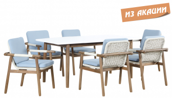 Комплект обеденной деревянной мебели на 6 персон-thumbs-Фото1
