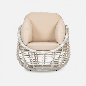 Комплект плетеной мебели ReeHouse Lotus алюминий, искусственный ротанг, олефин, стекло доминикана, бежевый, белый сатин Фото 28