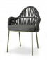 Кресло плетеное с подушкой Scab Design Malvasia Riviera сталь, роуп, акрил оливковый, графит Фото 9