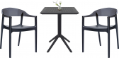 Комплект пластиковой мебели Siesta Contract Sky Folding 60 Carmen сталь, стеклопластик, поликарбонат черный Фото 1