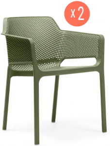Комплект пластиковых кресел Nardi Net Set 2 стеклопластик агава Фото 1