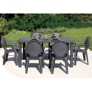 Стол пластиковый обеденный SCAB GIARDINO Tavolone Table пластик антрацит Фото 2