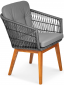 Кресло плетеное с подушками ReeHouse Letto 2я ТР алюминий, ясень, искусственный ротанг, олефин черный металлик, серый Фото 1