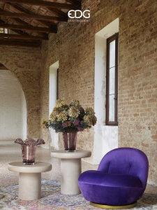 Ваза расклешенная с цветочными оборками EDG Vase стекло античный розовый Фото 6