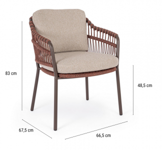 Кресло плетеное с подушками Garden Relax Talaia сталь, роуп, олефин ява Фото 2