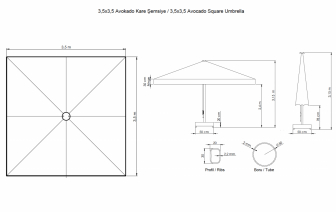 Зонт профессиональный 3.5х3.5 м-thumbs-Фото3