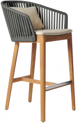 Кресло барное деревянное плетеное-thumbs-Фото1