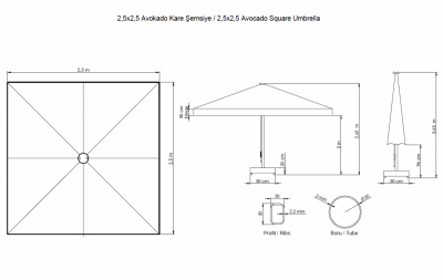 Зонт профессиональный THEUMBRELA SEMSIYE EVI Avocado алюминий, акрил Фото 2
