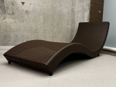 Шезлонг-лежак плетеный ReeHouse Tama оцинкованная сталь, искусственный ротанг коричневый люкс Фото 5