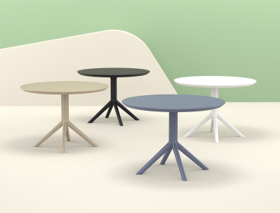 Стол пластиковый Siesta Contract Sky Table Ø105 сталь, пластик бежевый Фото 6