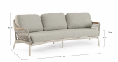 Диван трехместный с подушками Garden Relax Eulero алюминий, тик, роуп, олефин пеликан Фото 2