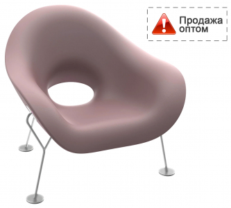 Кресло лаунж пластиковое Qeeboo Pupa Powder Coat OUT металл, полиэтилен розовый Фото 1