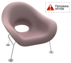 Кресло лаунж пластиковое Qeeboo Pupa Powder Coat OUT металл, полиэтилен розовый Фото 1
