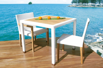 Кресло плетеное Giardino Di Legno Fiji тик, искусственный ротанг белый Фото 4