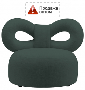 Кресло лаунж с обивкой Qeeboo Ribbon сталь, полиуретан, ткань бензиновый Фото 1