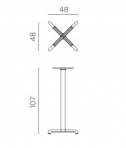 Подстолье металлическое барное Nardi Calice Alu High Special алюминий антрацит Фото 2