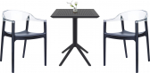 Комплект пластиковой мебели Siesta Contract Sky Folding 60 Carmen сталь, стеклопластик, поликарбонат черный, прозрачный Фото 1