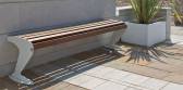 Скамейка деревянная CityDesign Albatros сталь, лиственница Фото 5