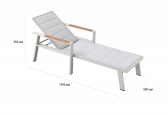 Шезлонг-лежак текстиленовый Higold Nofi 2.0 алюминий, тик, текстилен Фото 2