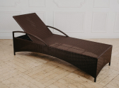 Шезлонг-лежак плетеный ReeHouse Lara оцинкованная сталь, искусственный ротанг коричневый Фото 1