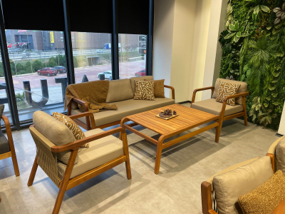 Комплект деревянной плетеной мебели GARDENIUS Idea ироко, роуп, ткань Фото 20