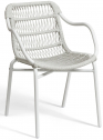 Кресло плетеное Felicita Leaf алюминий, роуп белый Фото 1