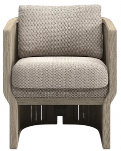 Кресло плетеное с подушкой SNOC Elythia Ash тик, роуп, акрил пепельный Фото 1