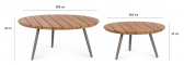 Комплект кофейных столиков BIZZ Corbeta сталь, тик натуральный Фото 2