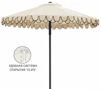 Зонт профессиональный Ø3 м THEUMBRELA SEMSIYE EVI Avocado Clips алюминий, акрил черный, натуральный, черный Фото 1