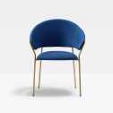 Кресло с обивкой PEDRALI Jazz сталь, ткань золотистый, синий Фото 6
