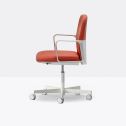 Кресло компьютерное PEDRALI Temps Low Back алюминий, стеклопластик, ткань белый, красный Фото 4