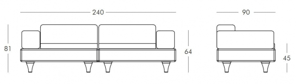 Диван пластиковый с подушками Happylife Standard