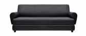 Диван прямой трехместный Профдиван Берн дерево, кожа черный Фото 2
