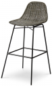 Стул барный PLM Design Avari сталь, ротанг серый Фото 3