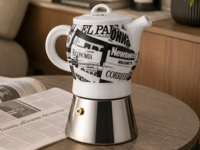 Кофеварка гейзерная Ancap Espressina Classic фарфор деколь Stampa Фото 1