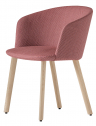 Кресло с обивкой PEDRALI Nym ясень, ткань беленый ясень, темно-розовый Фото 1