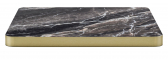 Столешница прямоугольная PEDRALI Laminate ЛДСП, ABS-пластик черный мрамор, латунный Фото 1