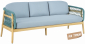Диван деревянный трехместный Tagliamento Cambria тик, алюминий, роуп, олефин натуральный, мальмо Фото 1