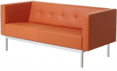 Диван прямой двухместный Профдиван Зипо дерево, металл, кожа оранжевый Фото 1
