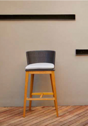 Стул плетеный барный с подушкой ARC Bar Stool