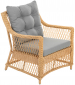 Кресло плетеное с подушками ReeHouse Impero алюминий, искусственный ротанг, олефин индийское дерево, серый Фото 1