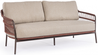 Диван трехместный плетеный с подушками-thumbs-Фото1