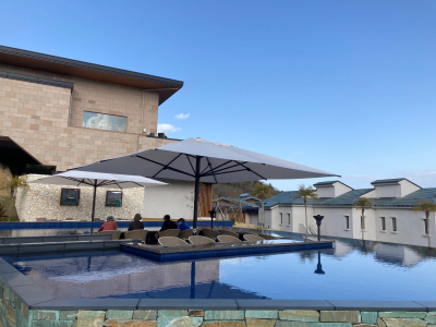 Зонт профессиональный телескопический 4х4 м Scolaro Capri Dark алюминий, акрил антрацит, слоновая кость Фото 18
