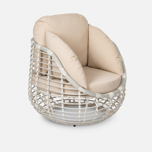 Комплект плетеной мебели ReeHouse Lotus алюминий, искусственный ротанг, олефин, стекло доминикана, бежевый, белый сатин Фото 27