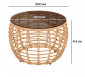 Столик плетеный кофейный ReeHouse Lotus алюминий, искусственный ротанг, стекло индийское дерево, бронза Фото 2