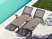 Шезлонг-лежак пластиковый Nardi Plano стеклопластик, текстилен табак Фото 5